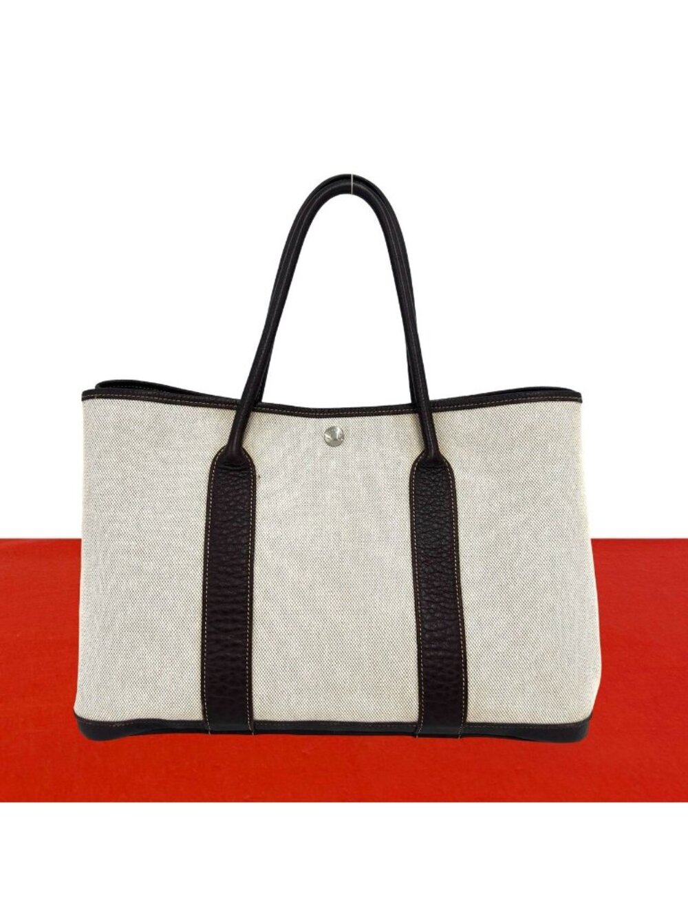 Hermes Garden Party PM Toile H Negonda Tote Bag Brown